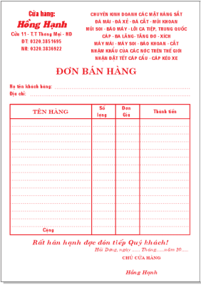 Hóa đơn bán lẻ